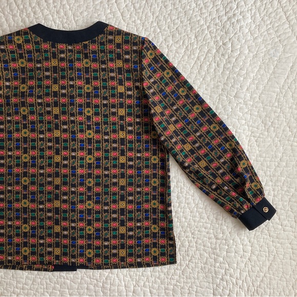 Vintage New Brownstone Studio New York Jewel Print Blouse Top - Picture 13 of 16